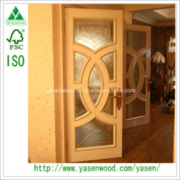 Swing Solid Wood Door with Glass Popular French Door